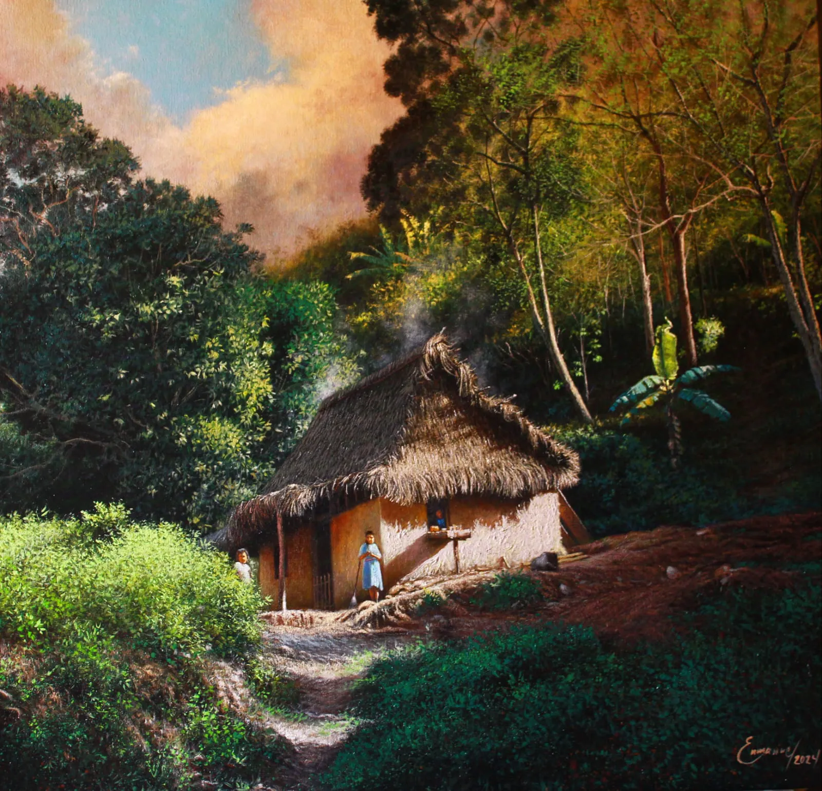 Mañana en la montaña Enmanuel Membreño artista hondureño Arte Naturaleza Retratos Paisajes bodegones